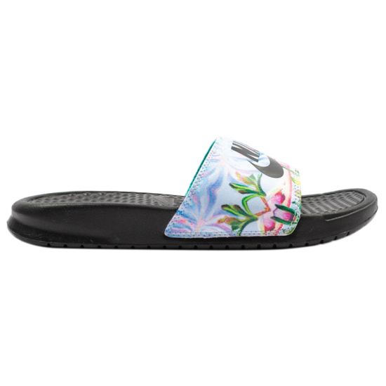 nike benassi floral slides womens