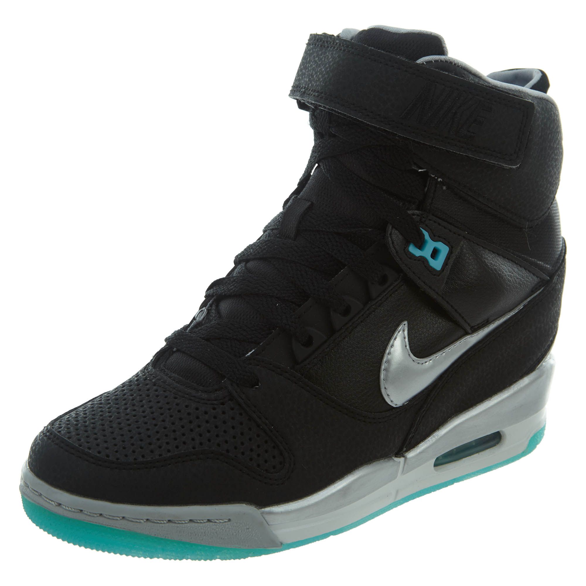 nike wmns air revolution sky hi black and white