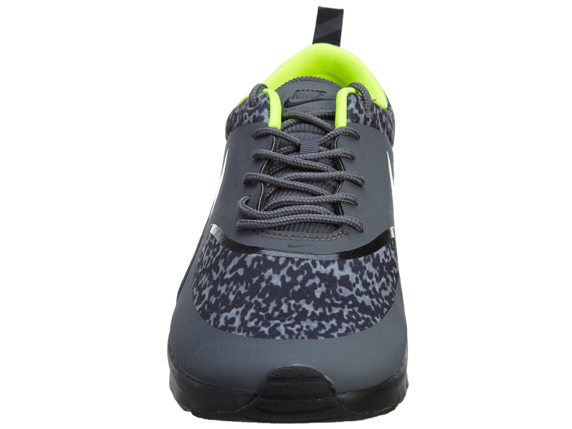 nike air max thea dark grey black volt print