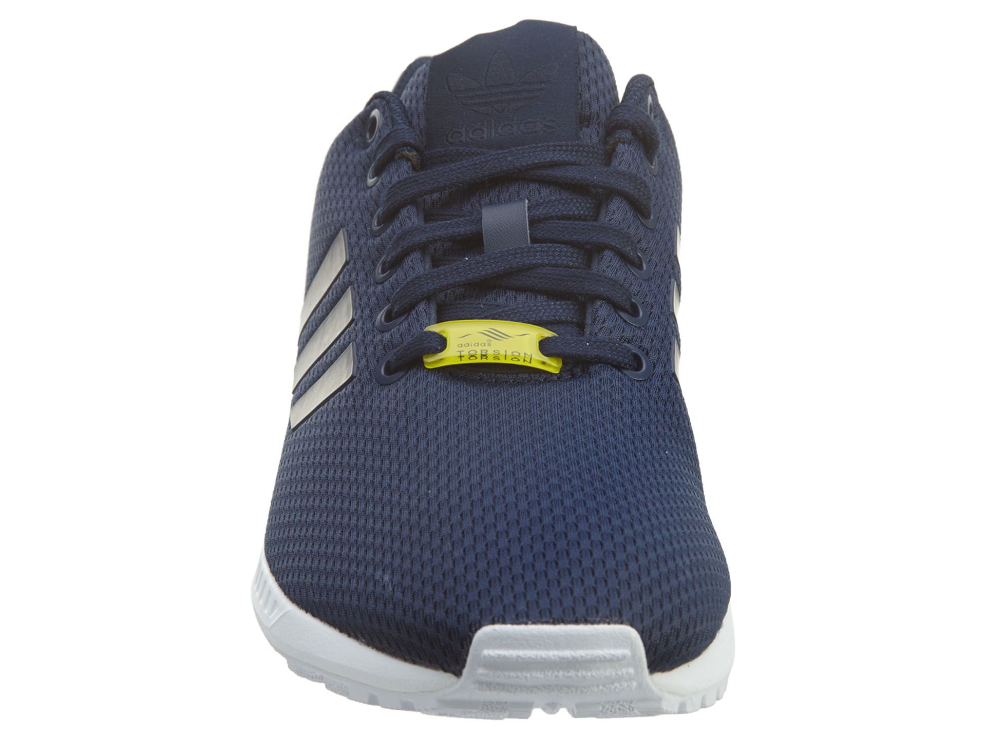 zx flux navy blue and white