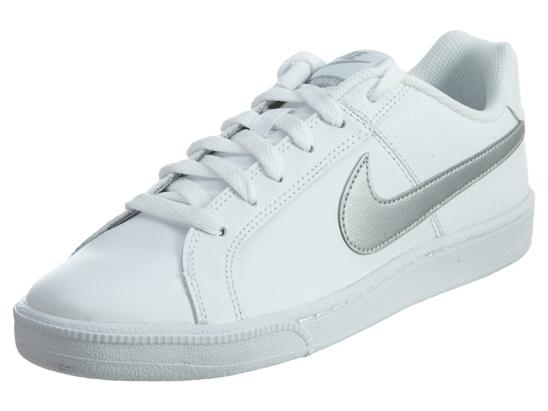 nike court royale white metallic silver