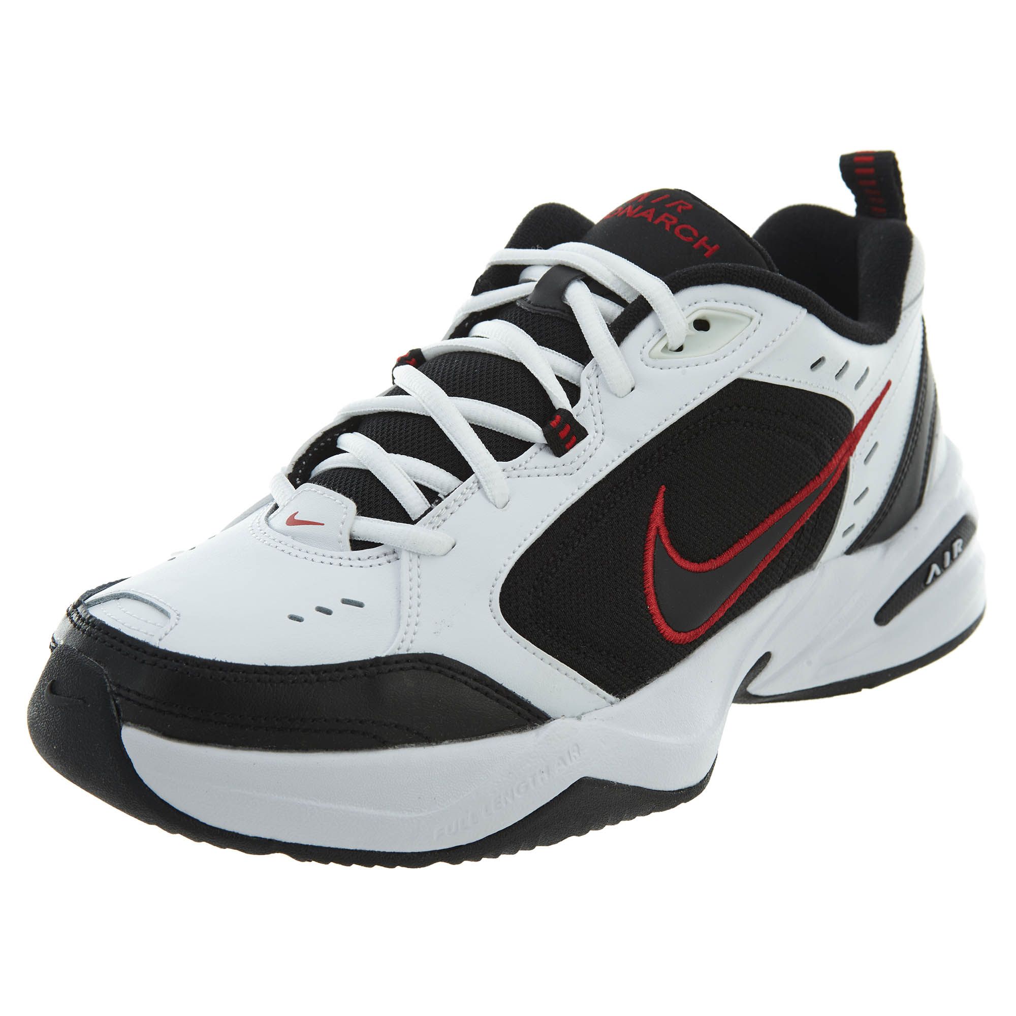 nike air monarch iv black white red