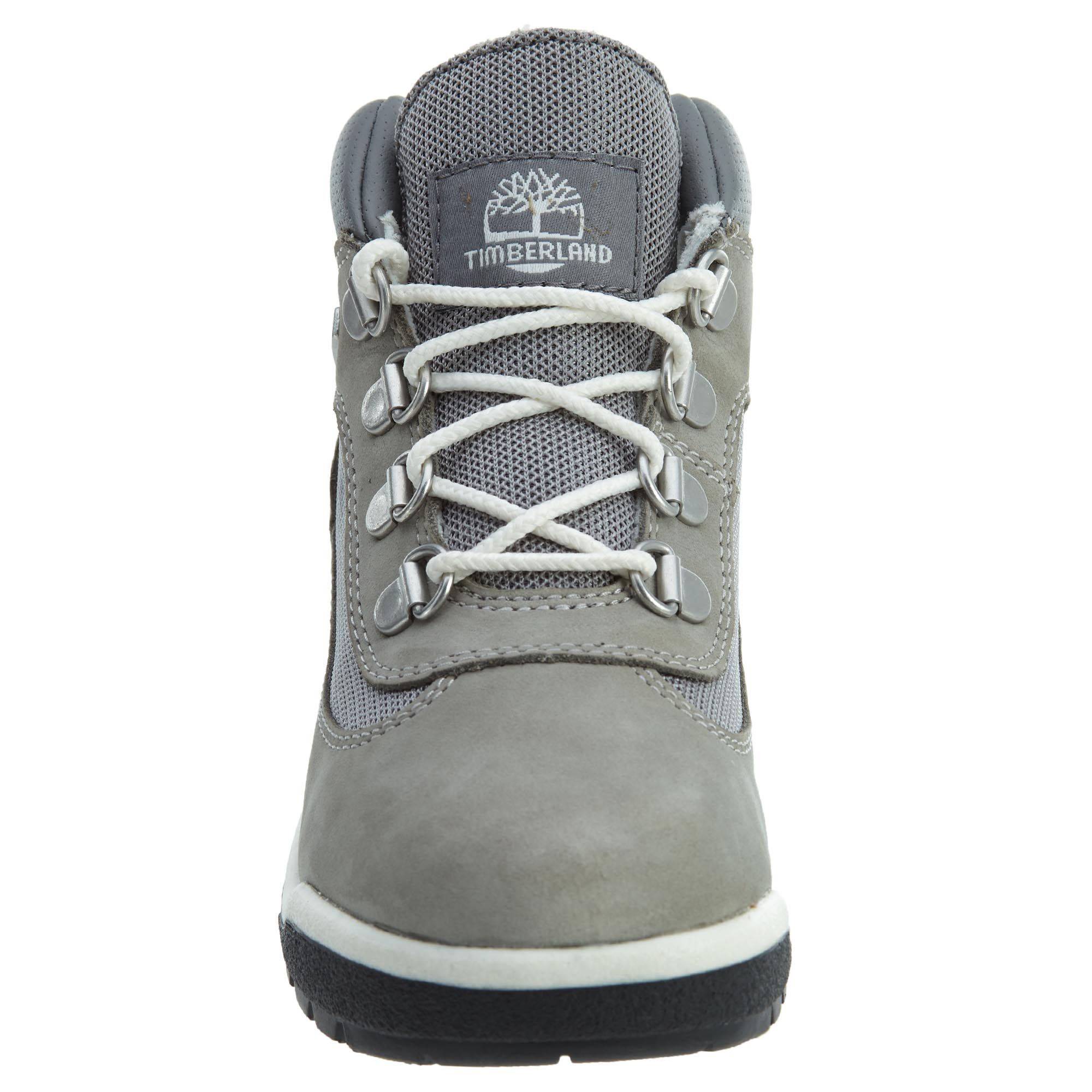 grey timberland field boots