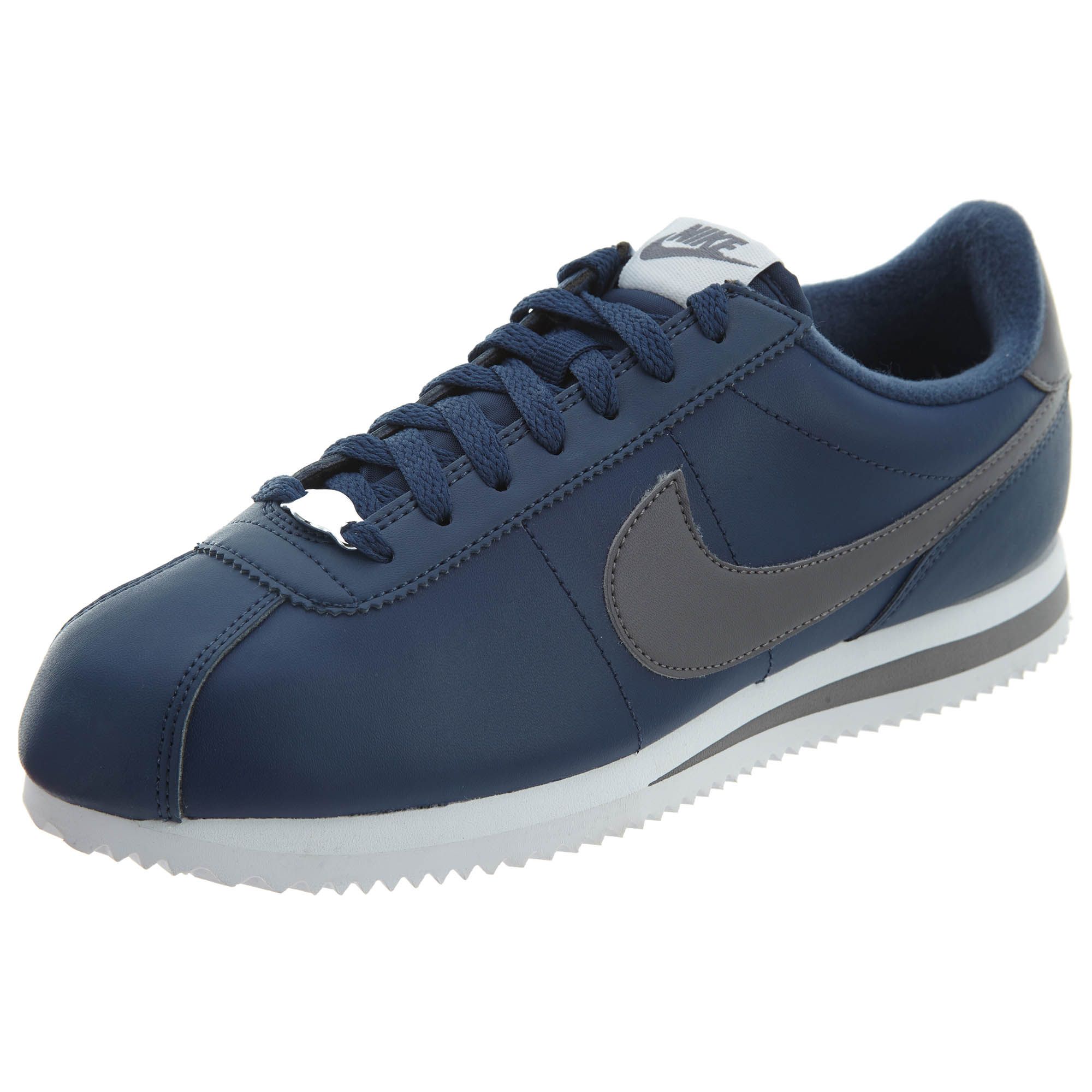 nike cortez leather navy blue