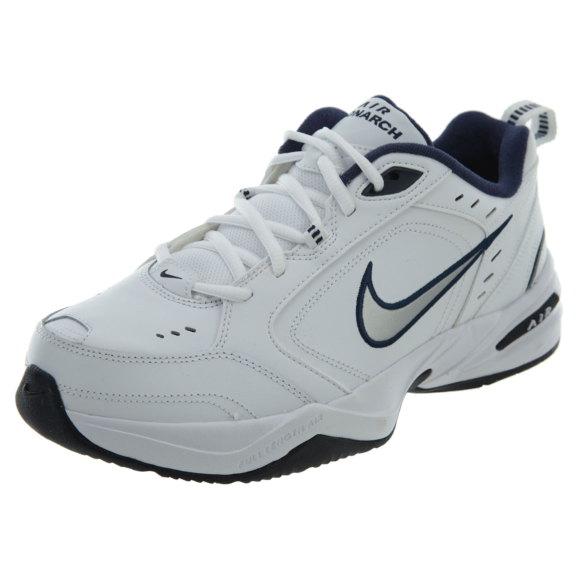 nike air monarch iv white navy